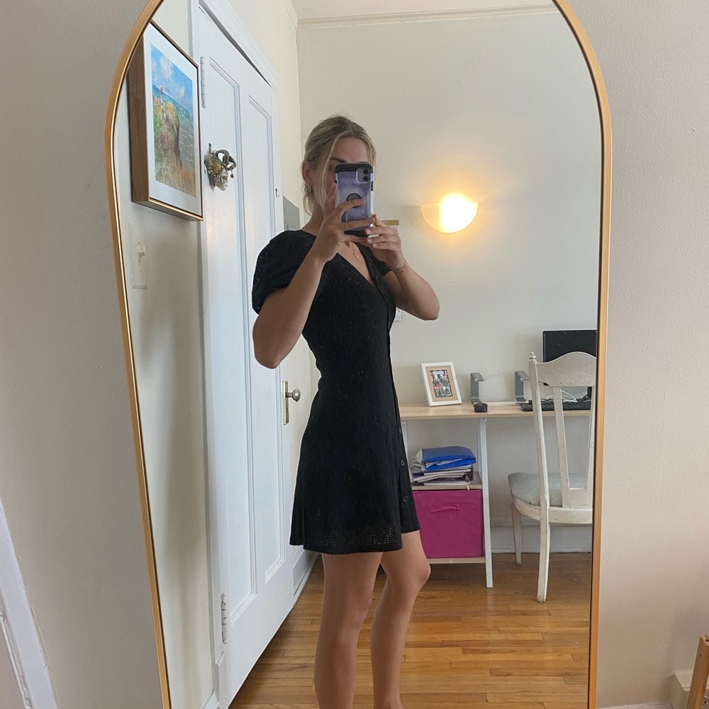 NWT H&M puff sleeve black dress